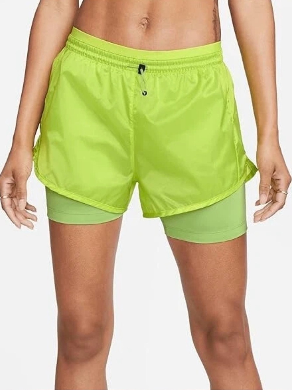 Nike Women’s Icon Clash Tempo Luxe 2 en 1 Shorts Atomic Green/Atmosphere Size XS